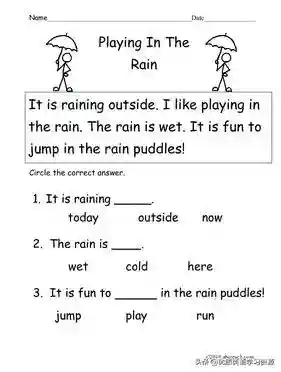 英语原版阅读：Playing In The Rain